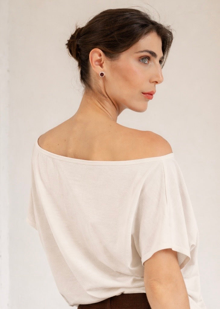 Off Shoulder Blouse- Ivory