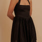 BACK BOW MINI DRESS - BLACK
