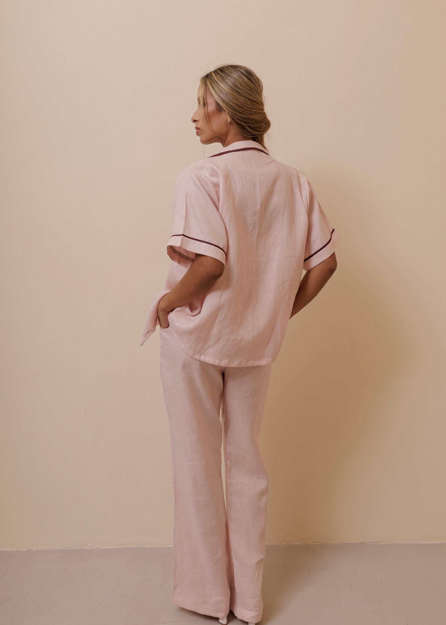 LINEN SHIRT - DUSTY ROSE