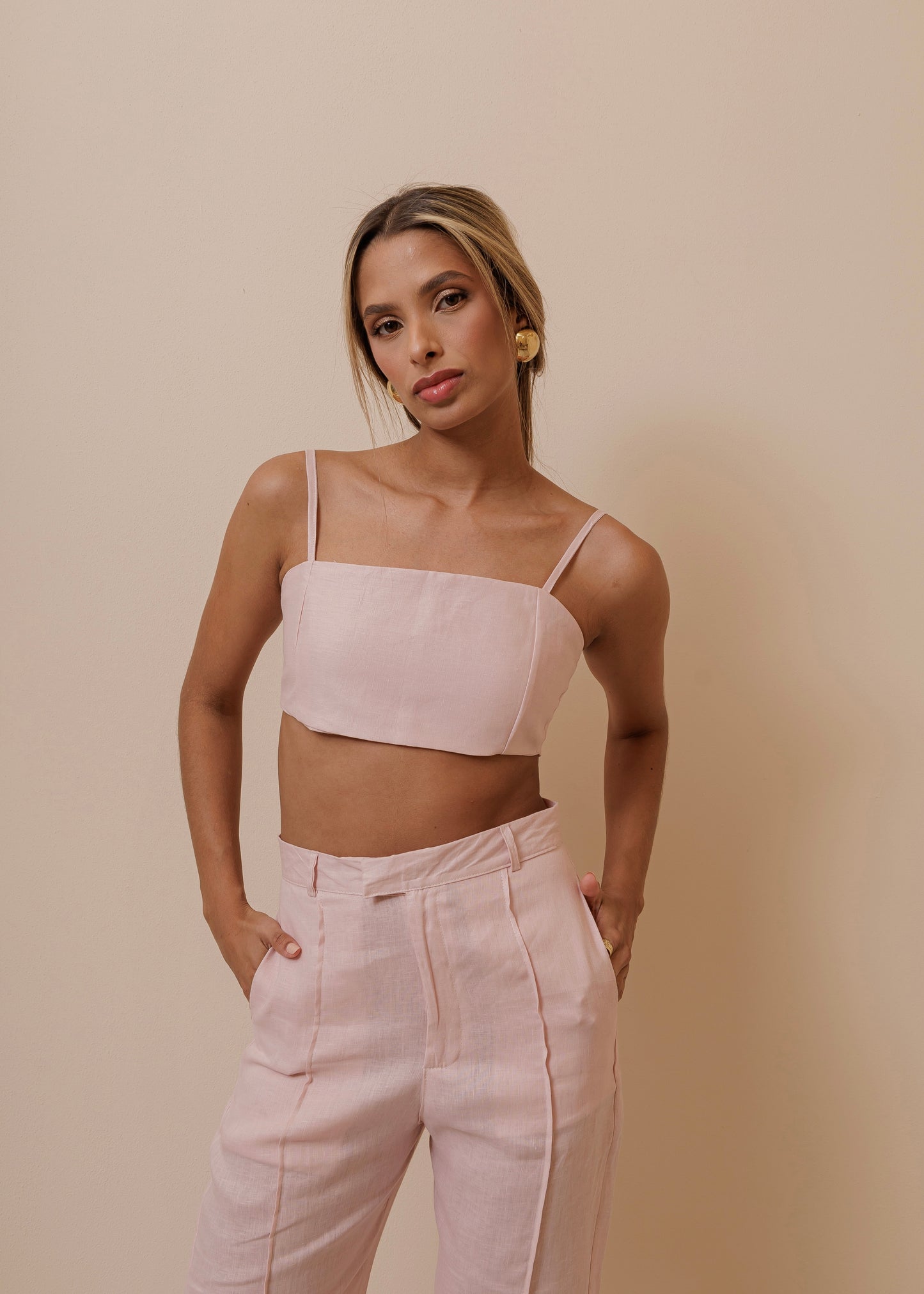 NIGHT CROPTOP- DUSTY ROSE