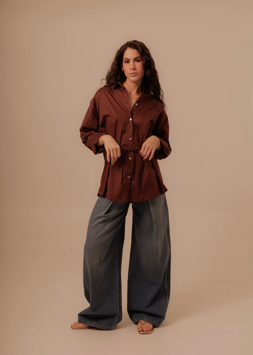 Oversized Shirt- Deep Brown