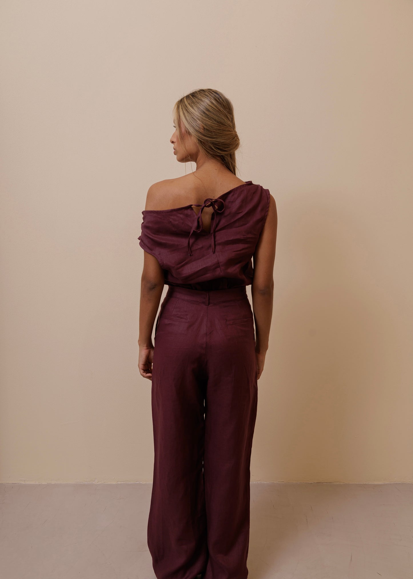 OFF SHOULDER TOP- BURGUNDY