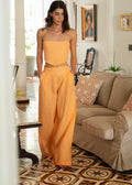 Wide Leg Pants - Soft Tangerine