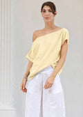 Off Shoulder T-Shirt  - Butter Yellow