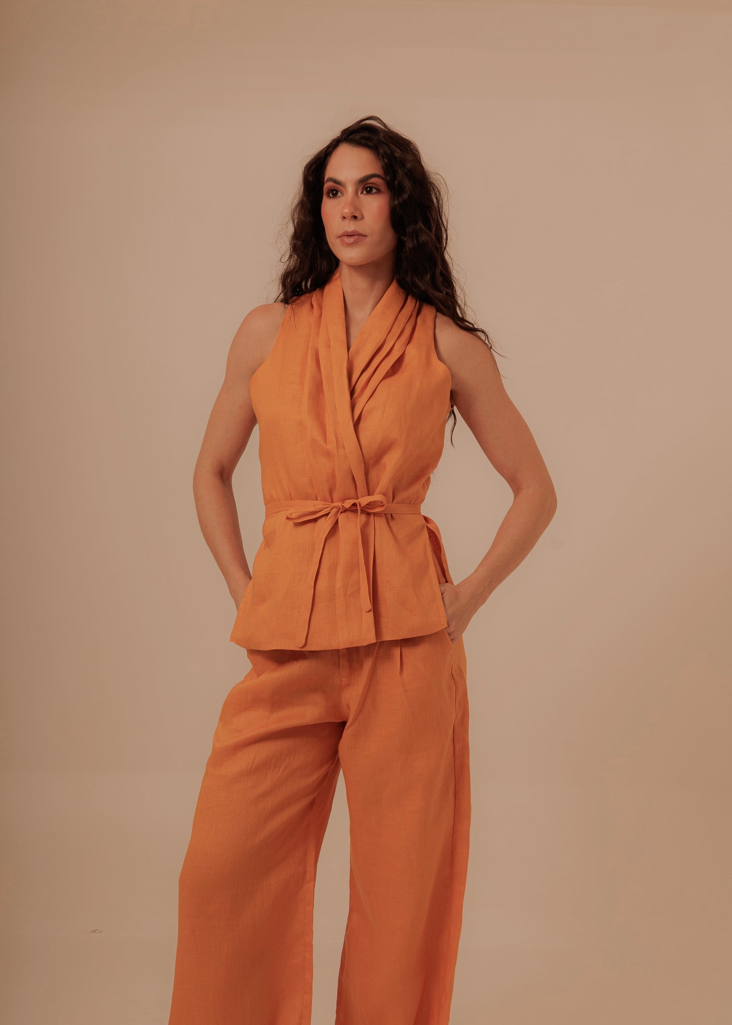 SUIT PANTS - TANGERINE