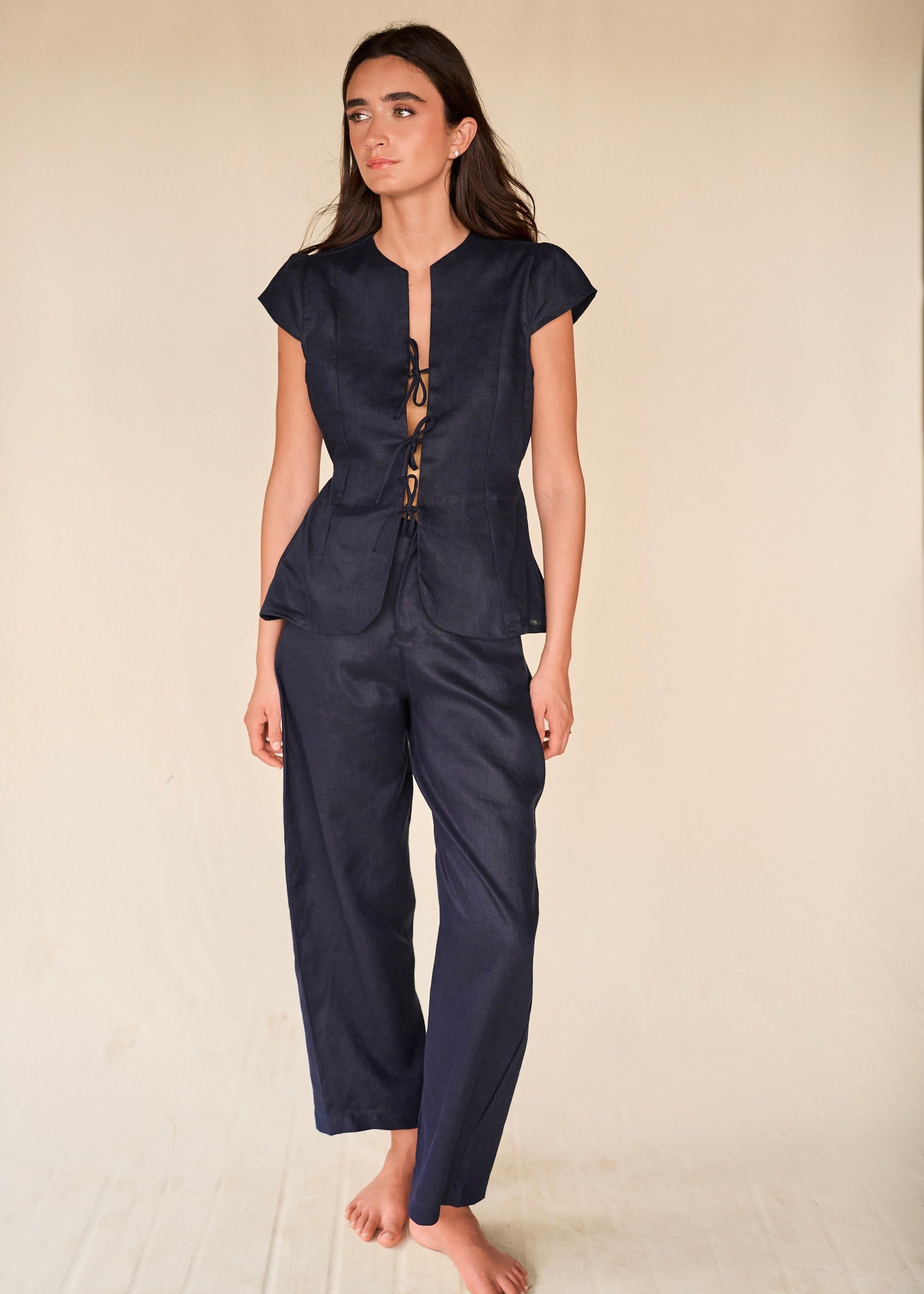 Medium Rise Pants - Midnight Blue