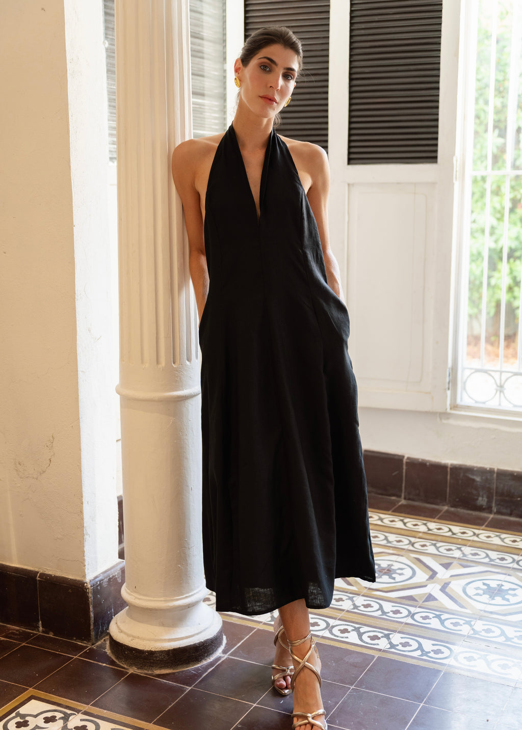 One of a Kind Midi Dress- Black