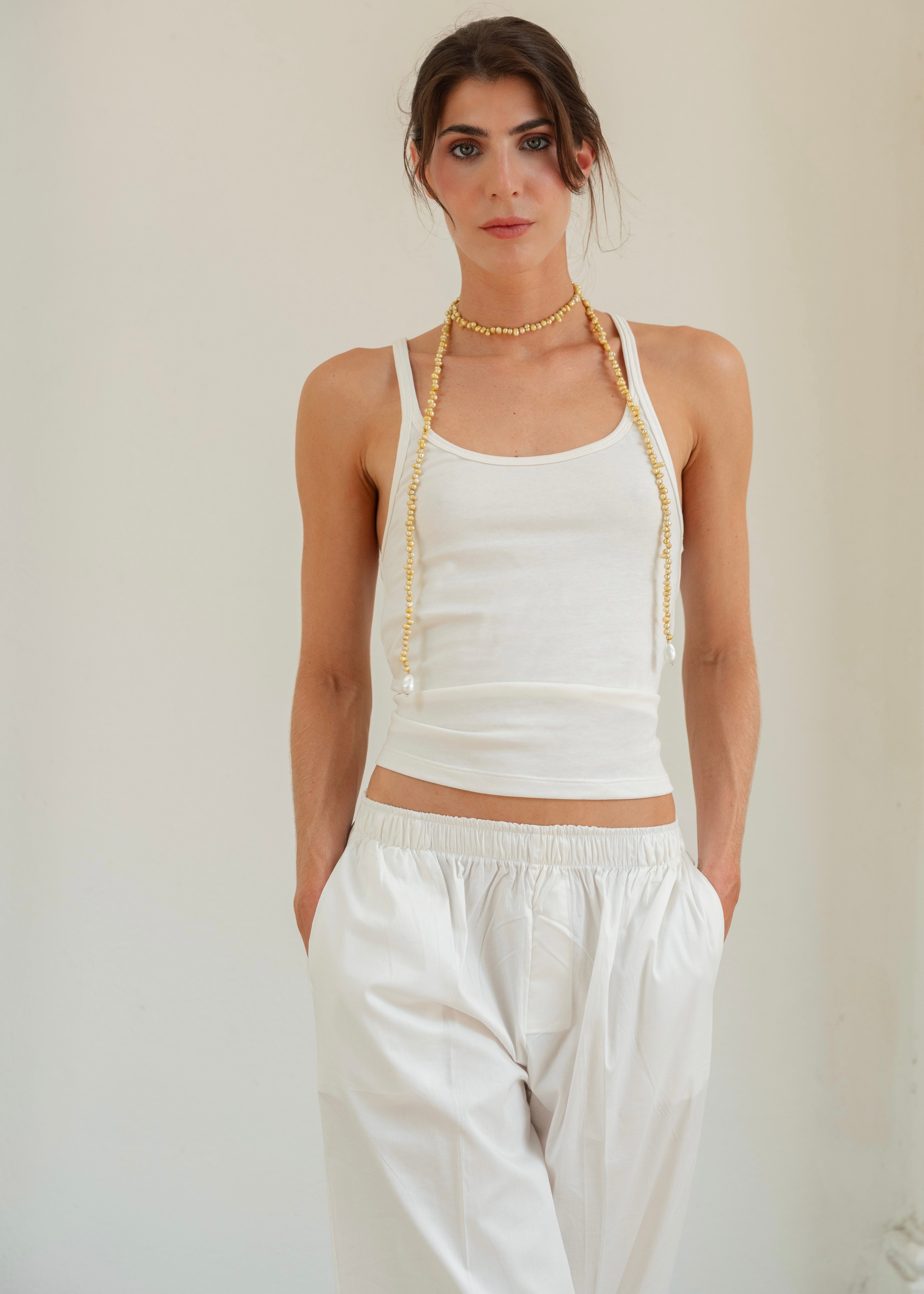 Fitted Tank Top - Ivory