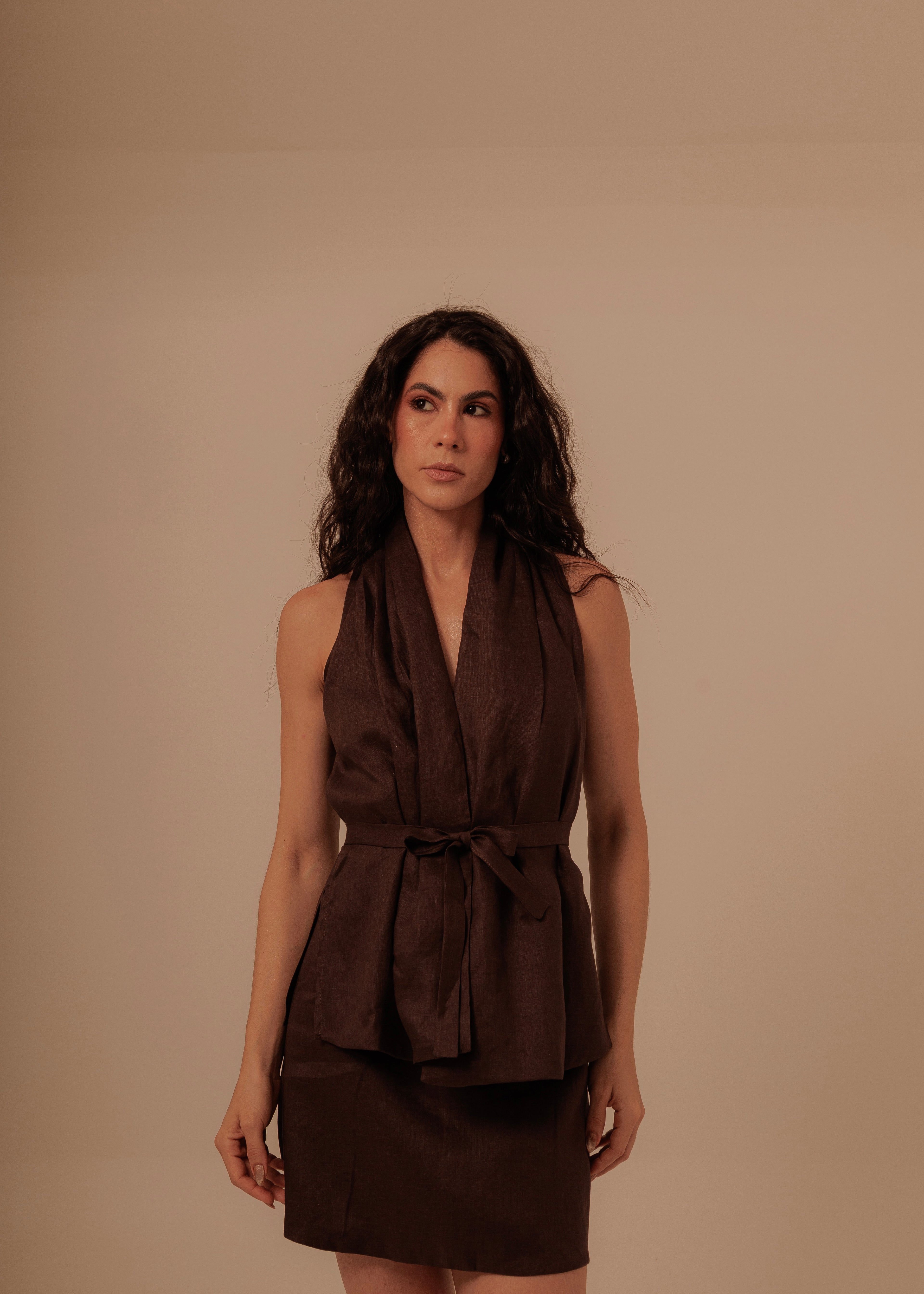 Crossed Vest - Deep Brown
