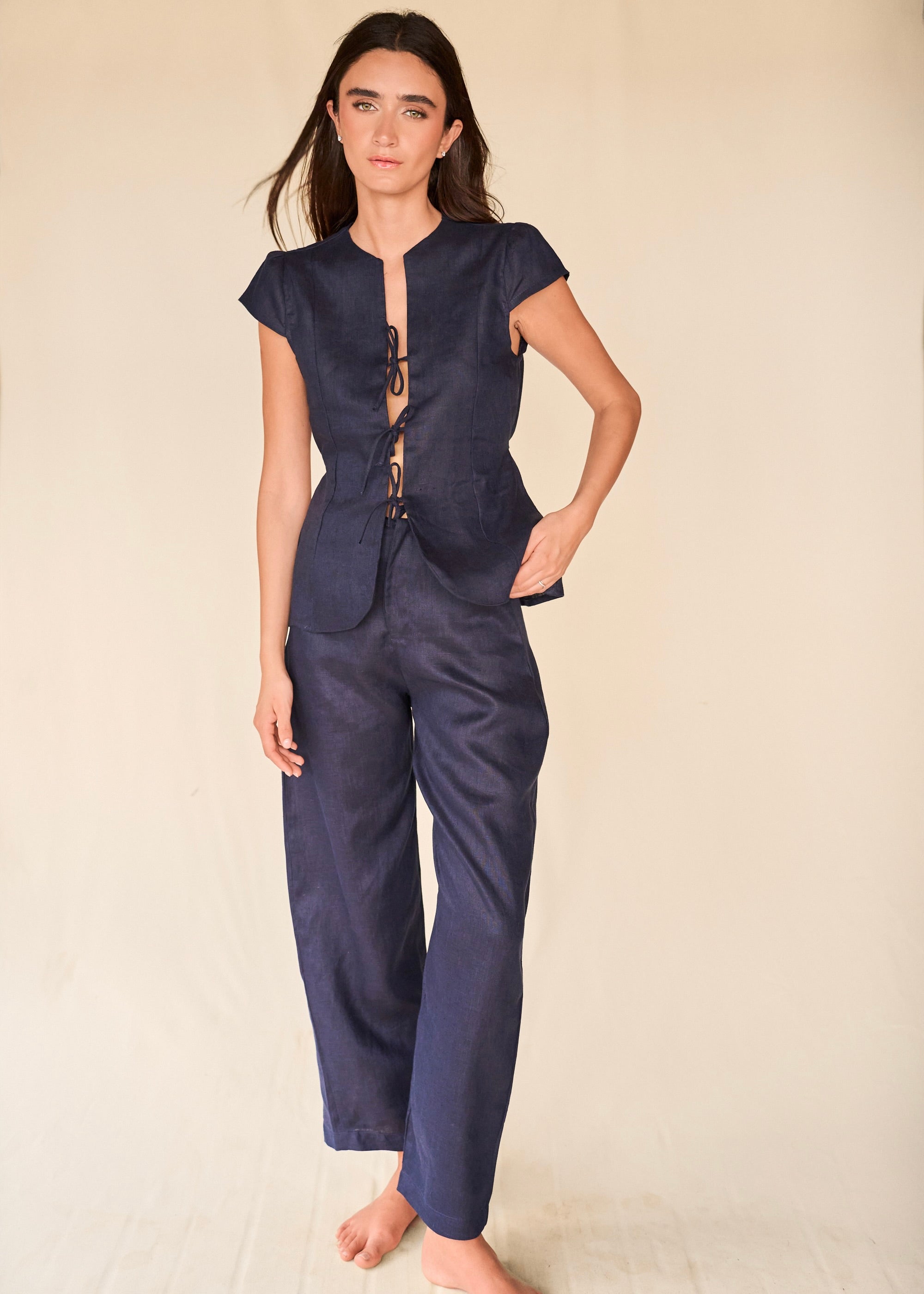 Medium Rise Pants - Midnight Blue