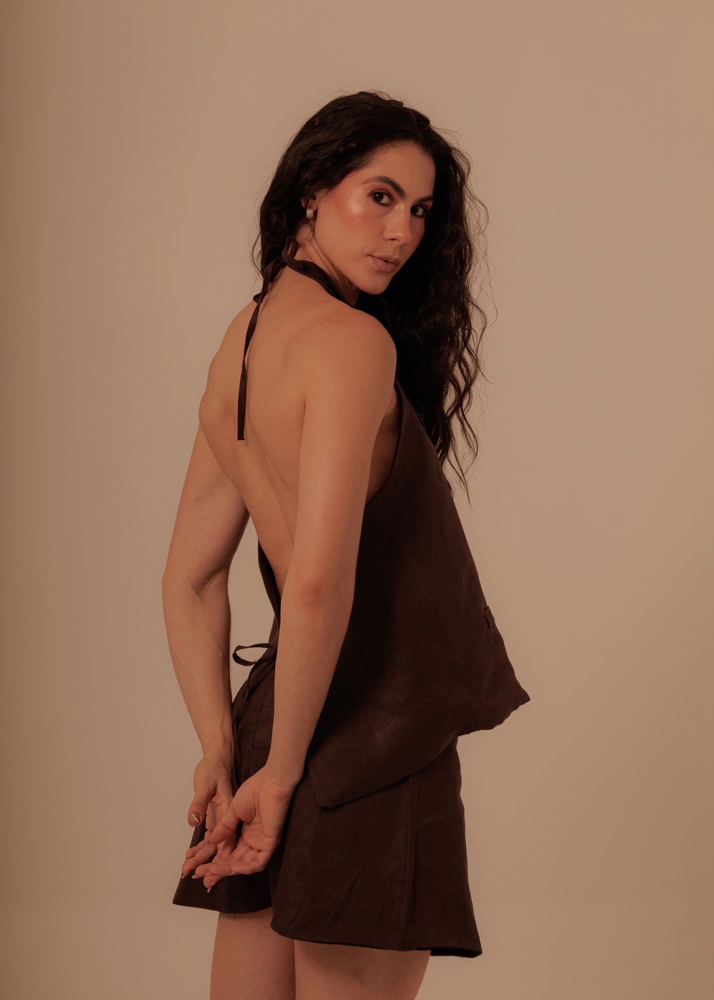 PARTY IN THE BACK VEST - DEEP BROWN