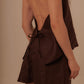 MINI SKIRT -DEEP BROWN