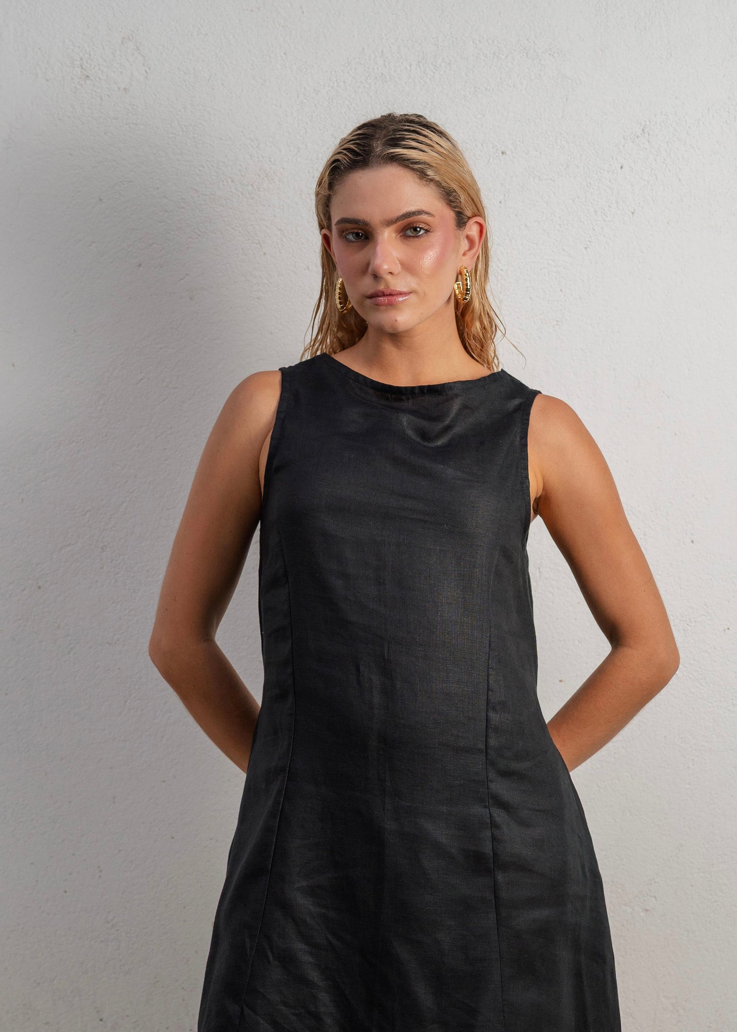 LUSH  LONG DRESS - BLACK