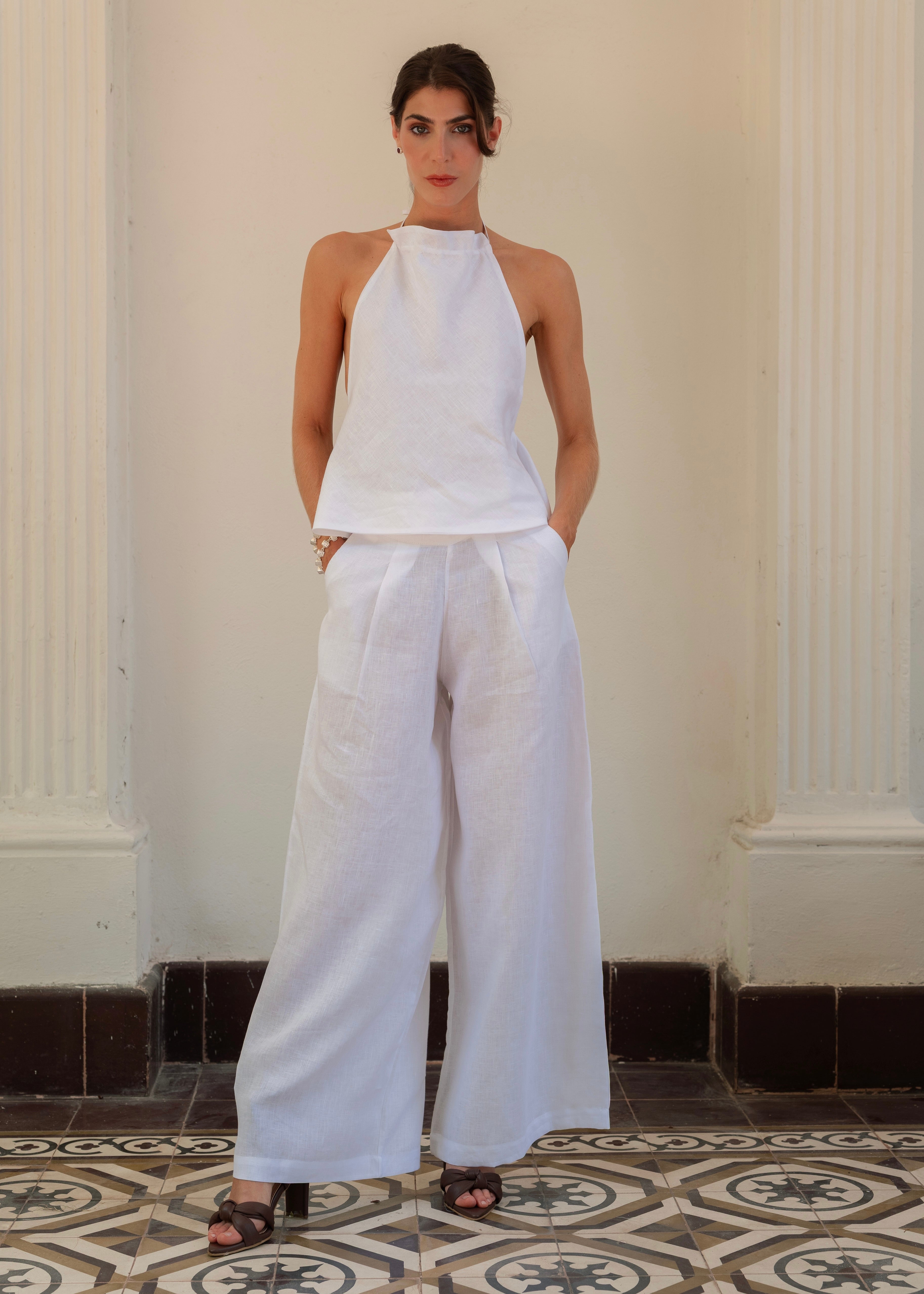 Wide Leg Pants- Coconut White