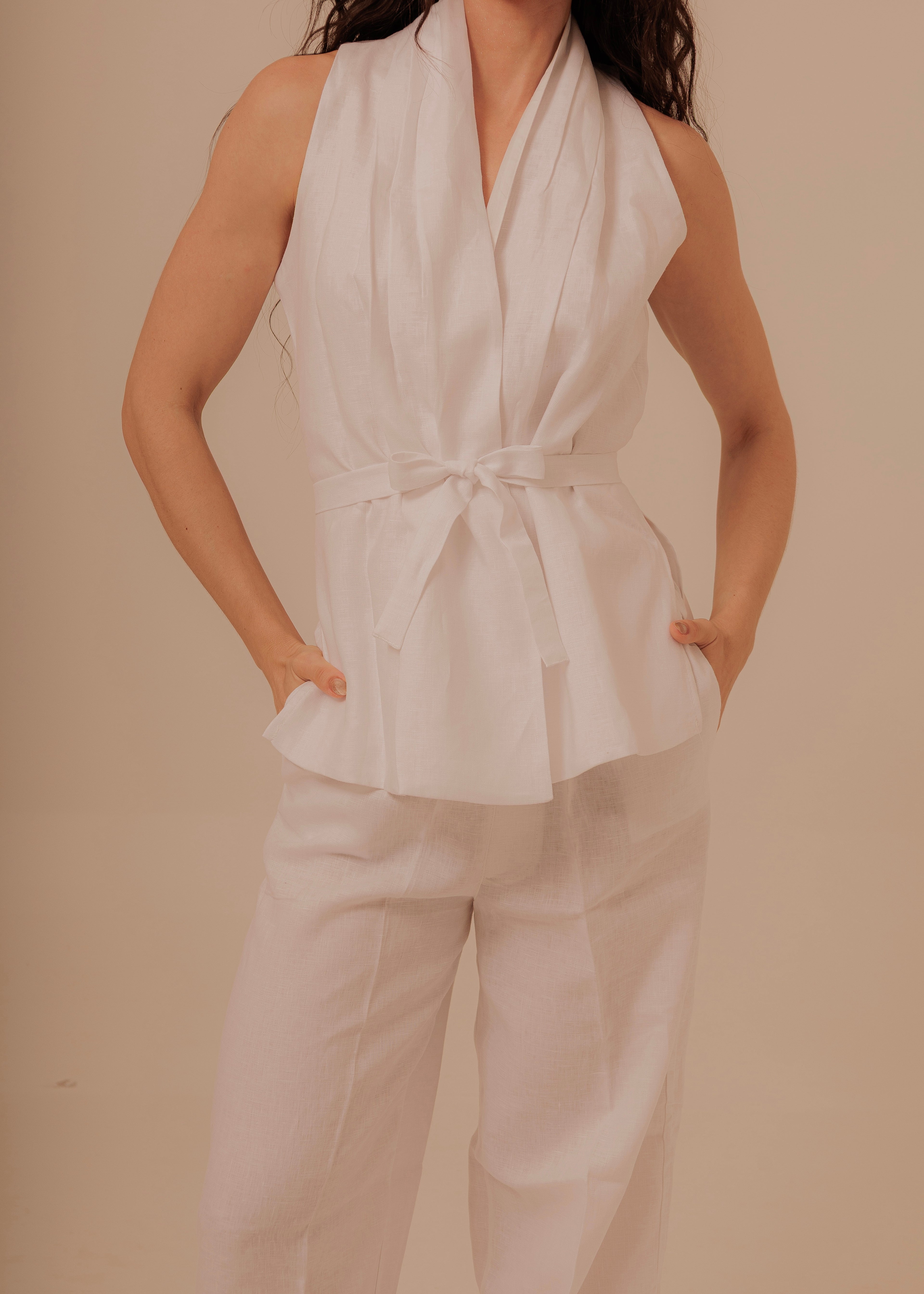 Crossed Vest - Coconut White