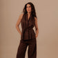 SUIT PANTS - DEEP BROWN