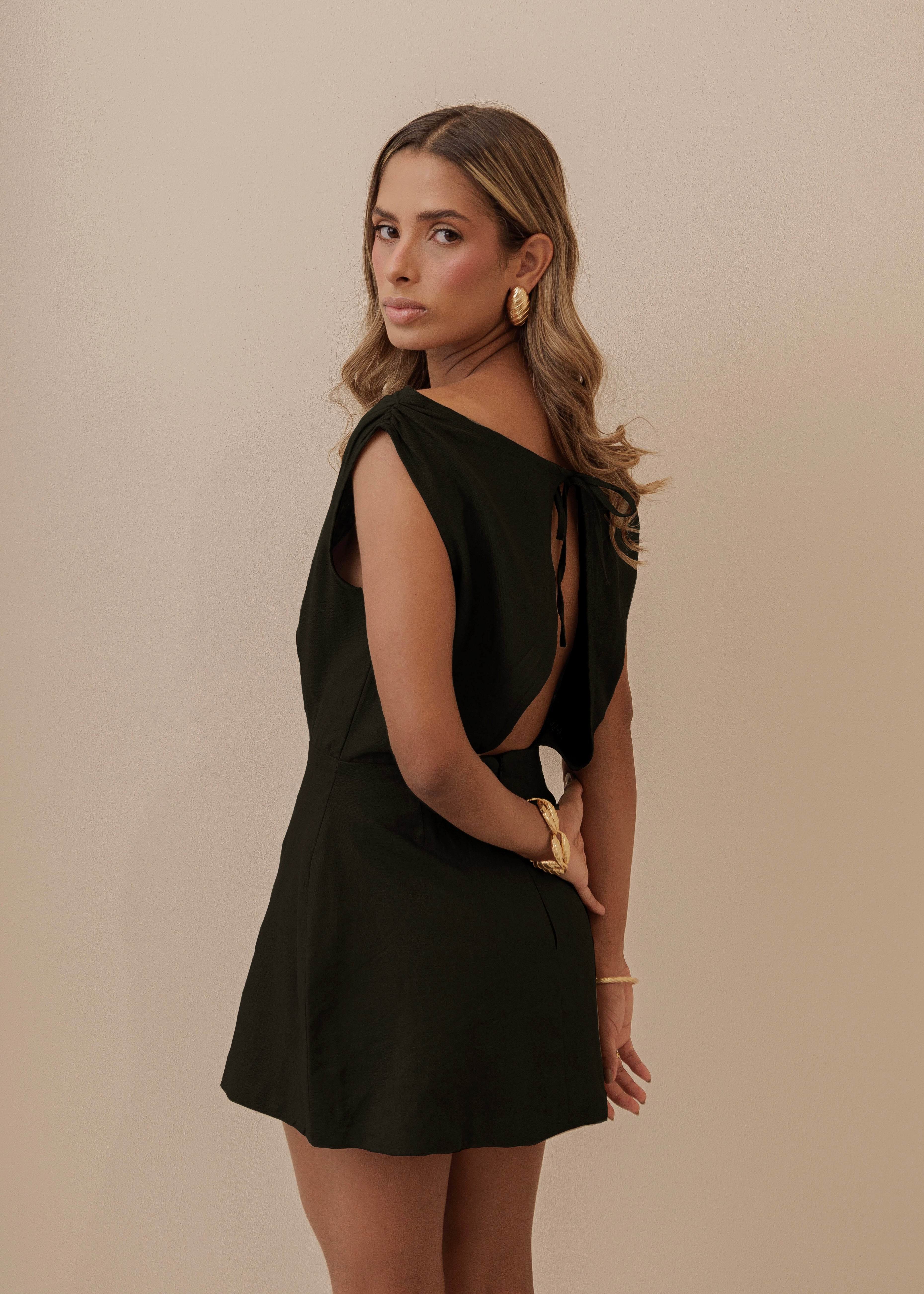 Off Shoulder Dress- Black