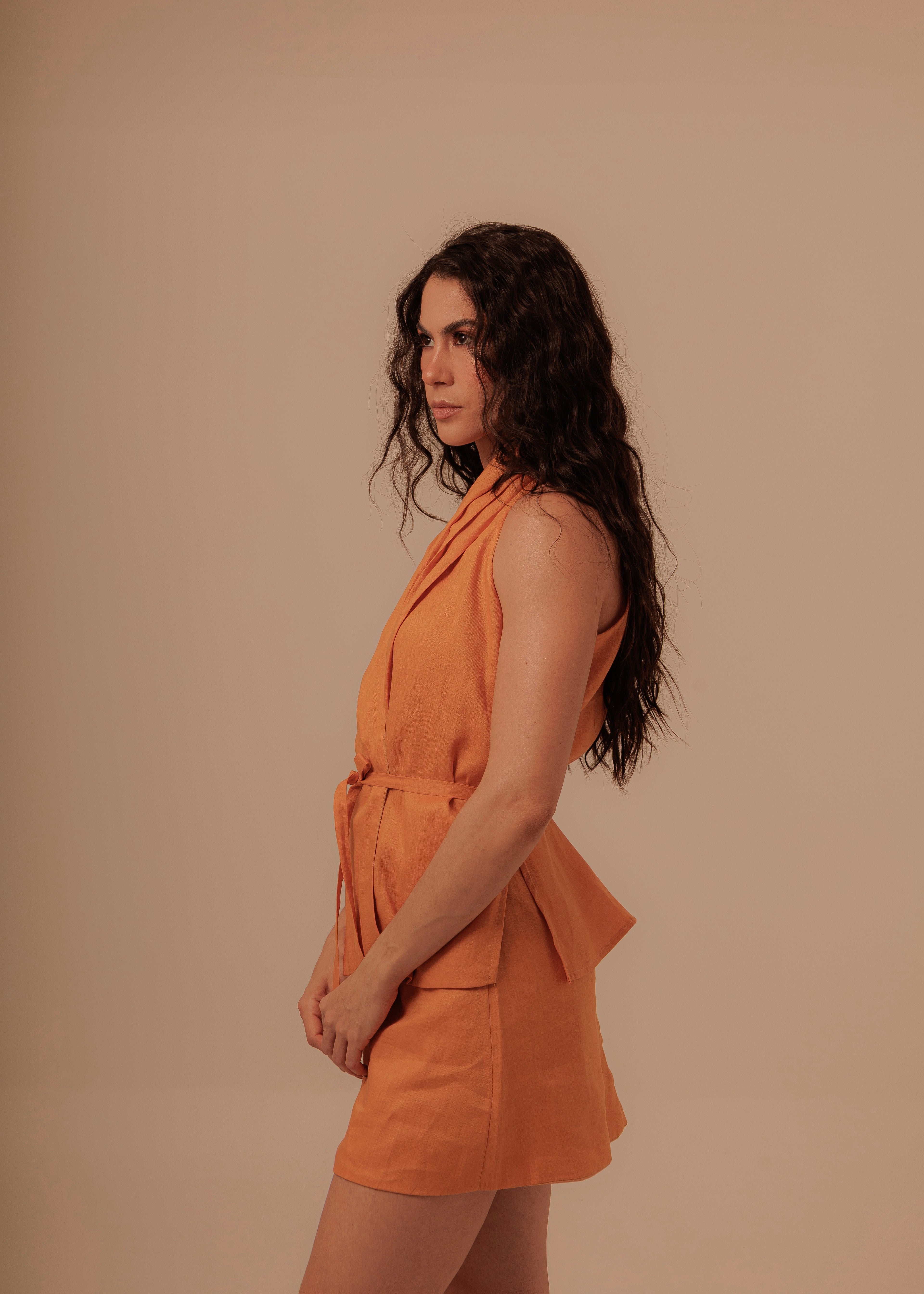 Crossed Vest - Tangerine