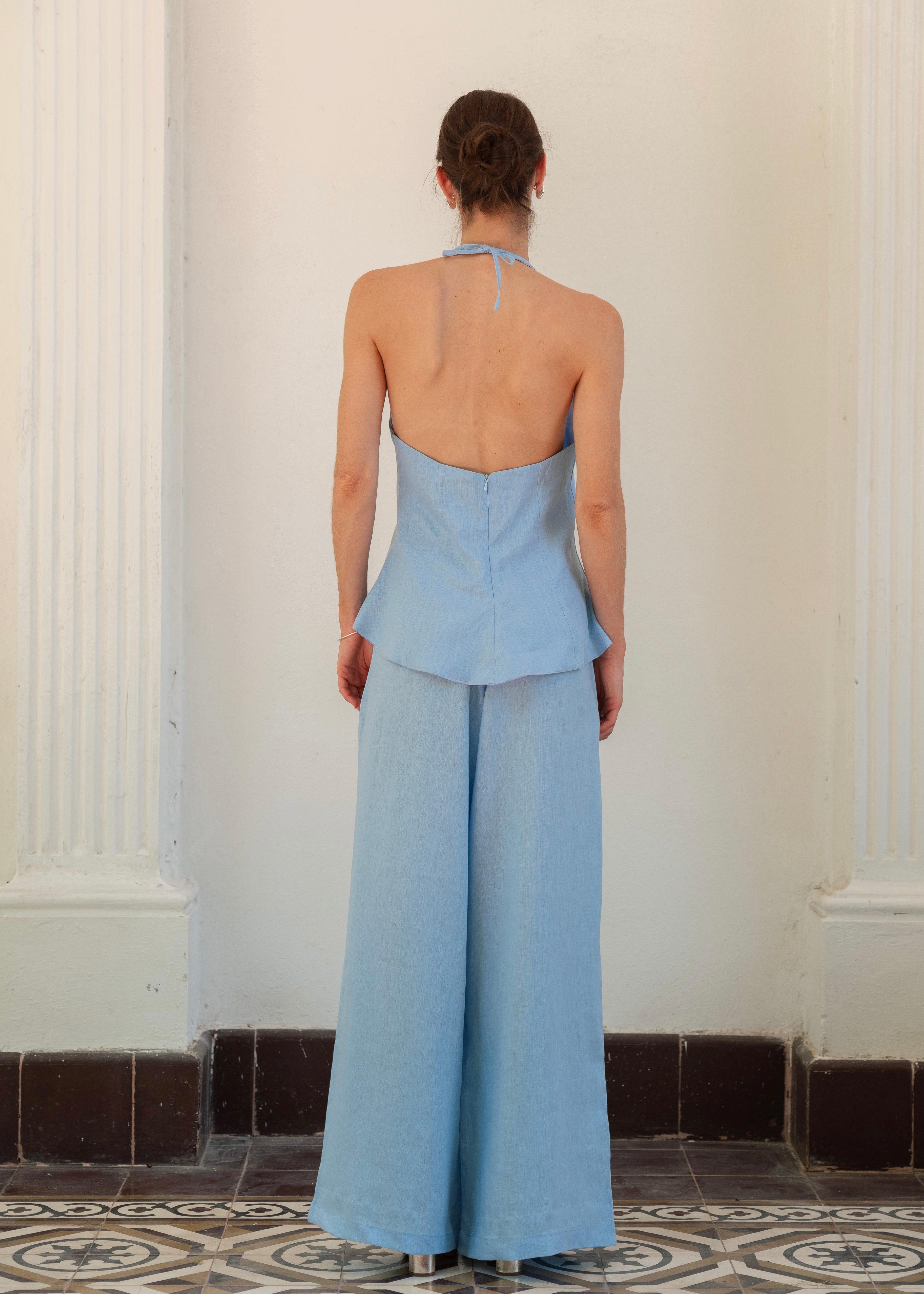 The Hostess Blouse - Medium Blue