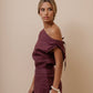 OFF SHOULDER DRESS- BURGUNDY