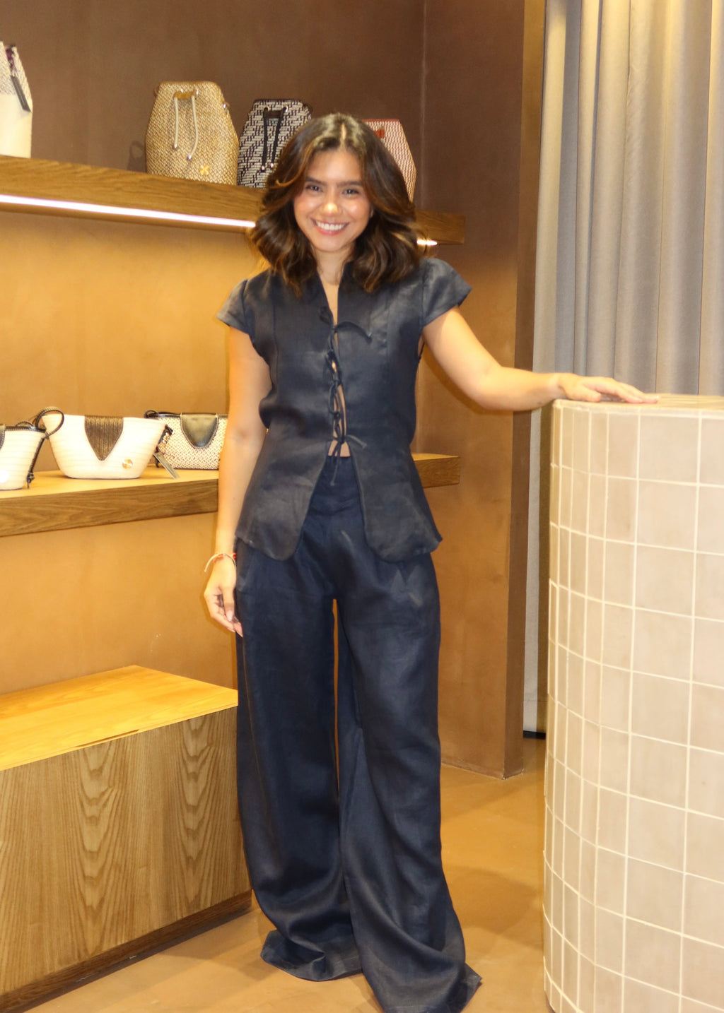 Wide Leg Pants - Midnight Blue