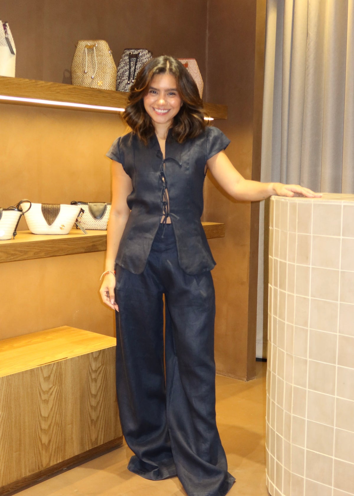 Wide Leg Pants - Midnight Blue