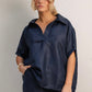 V NECK SHIRT - MIDNIGHT BLUE