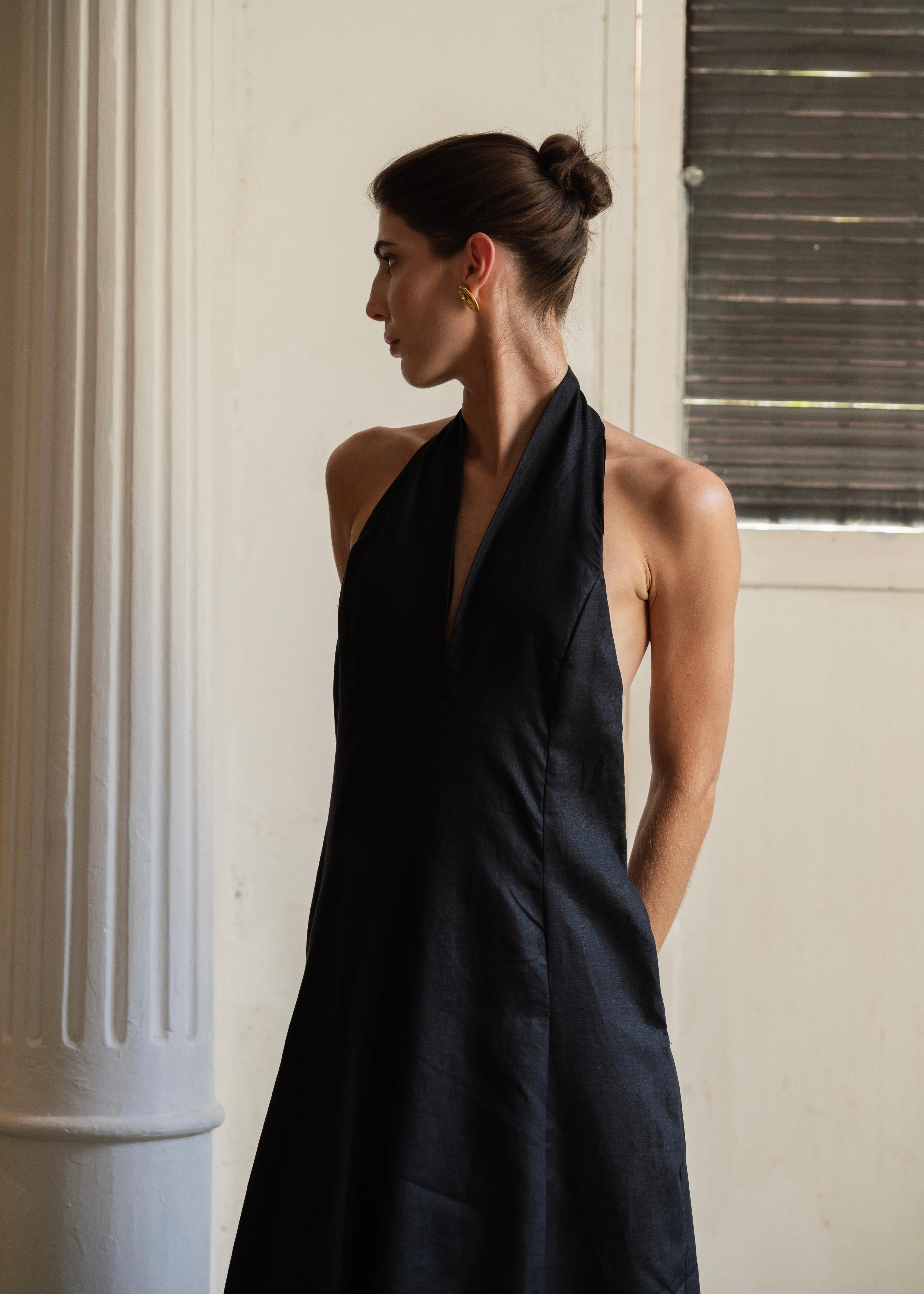 One of a Kind Midi Dress- Black