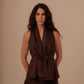 CROSSED VEST - DEEP BROWN