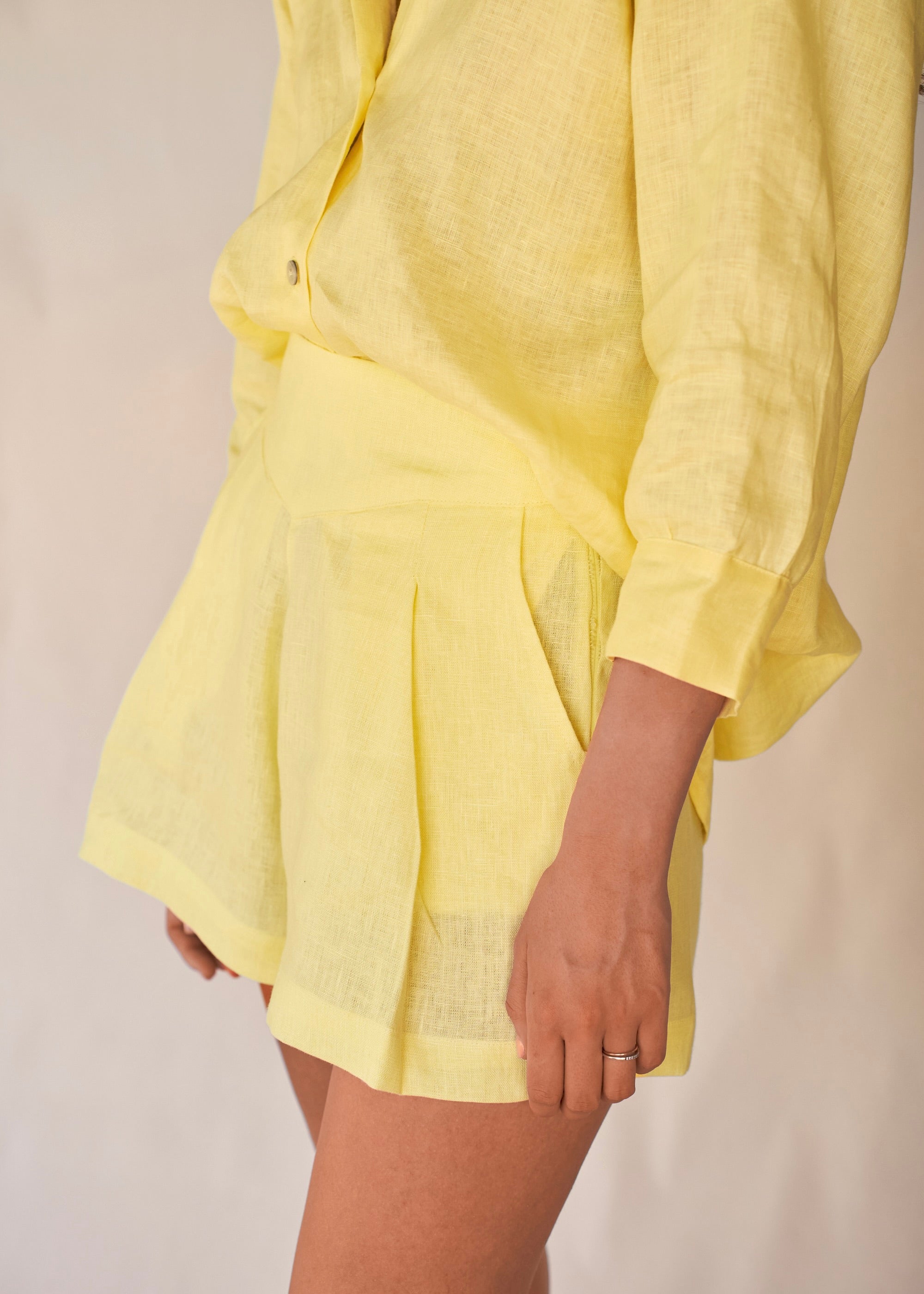 Wide Leg Shorts  - Happy Yellow