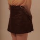 MINI SKIRT -DEEP BROWN