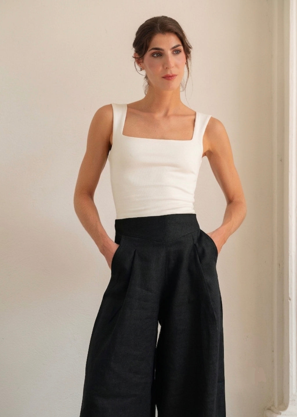 Wide Leg Pants - Black
