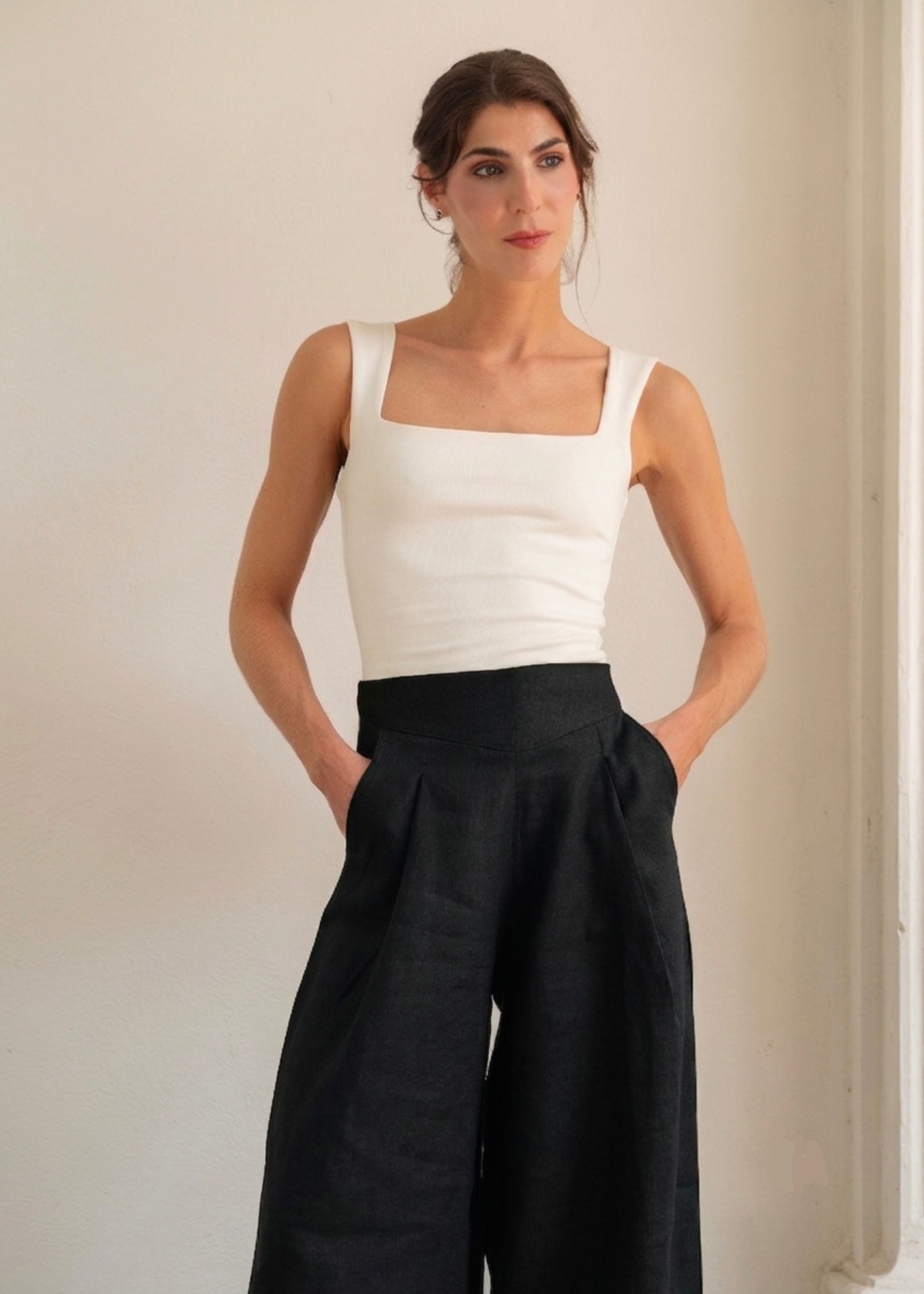Wide Leg Pants - Black