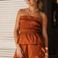 SHIRING TOP COTTON - ESPRESSO