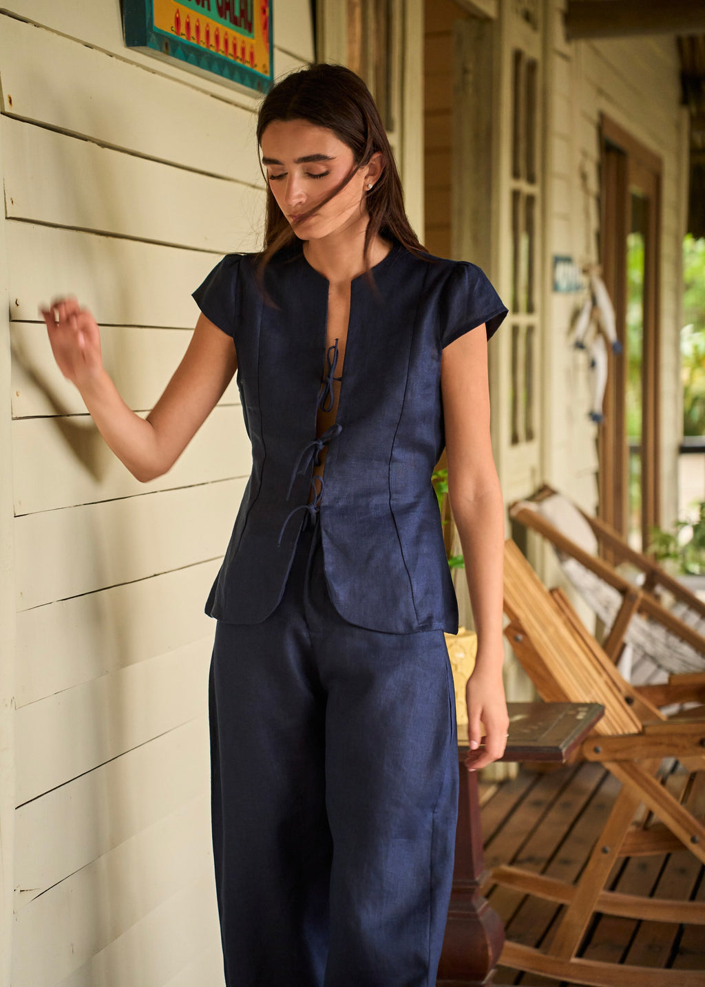Bow Top - Midnight Blue