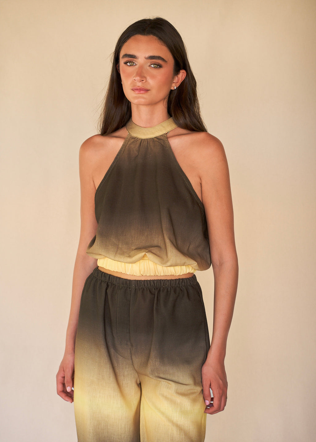 Halter Top - Green Sunrise