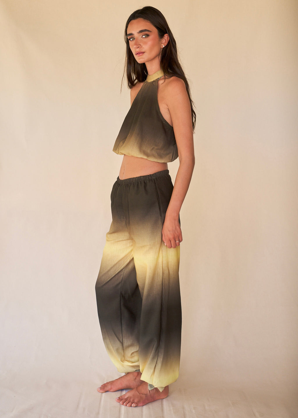 Halter Top - Green Sunrise