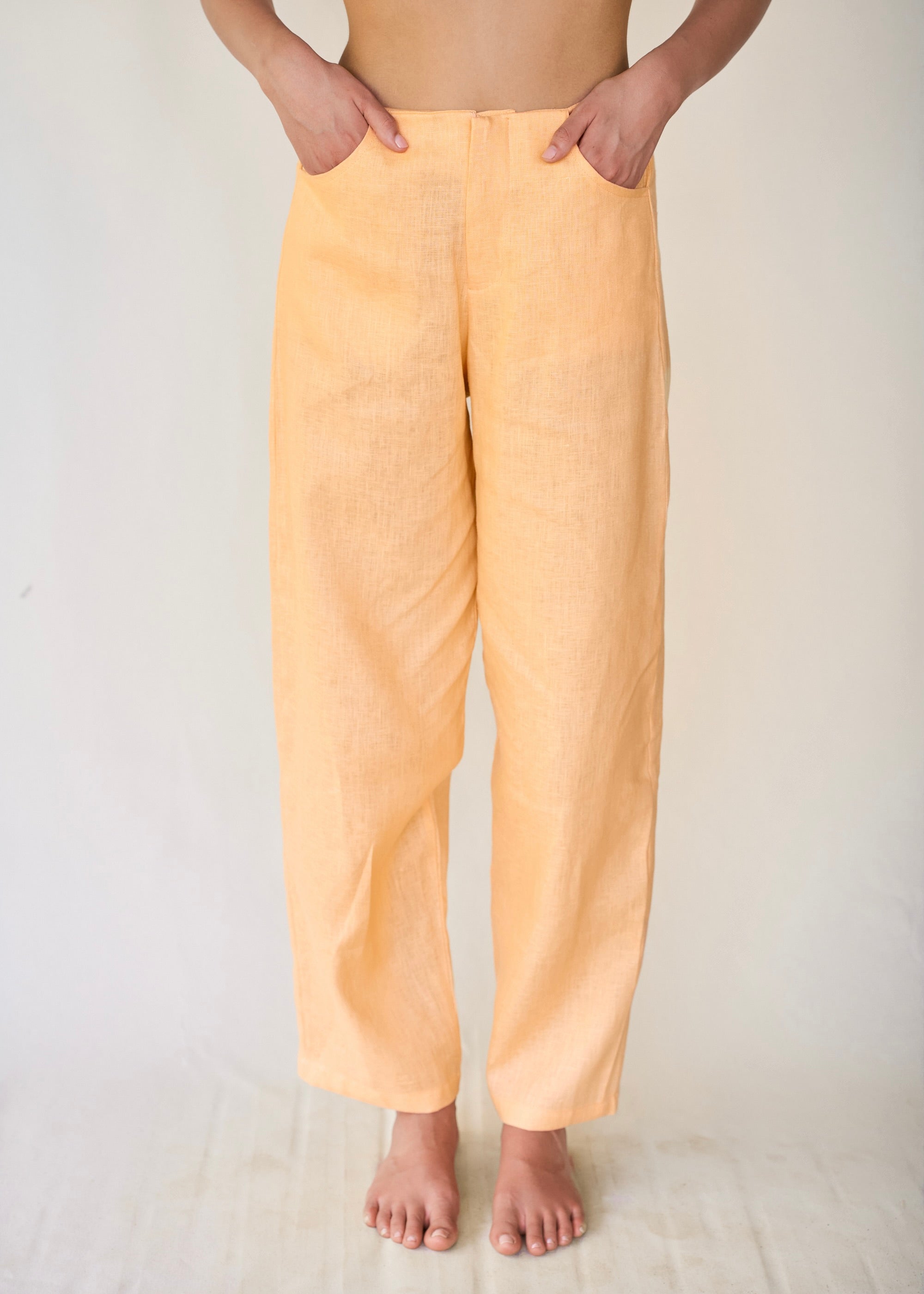 Medium Rise Pants - Soft Tangerine