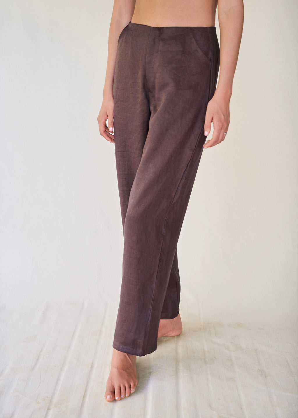 Medium Rise Pants - Deep Brown