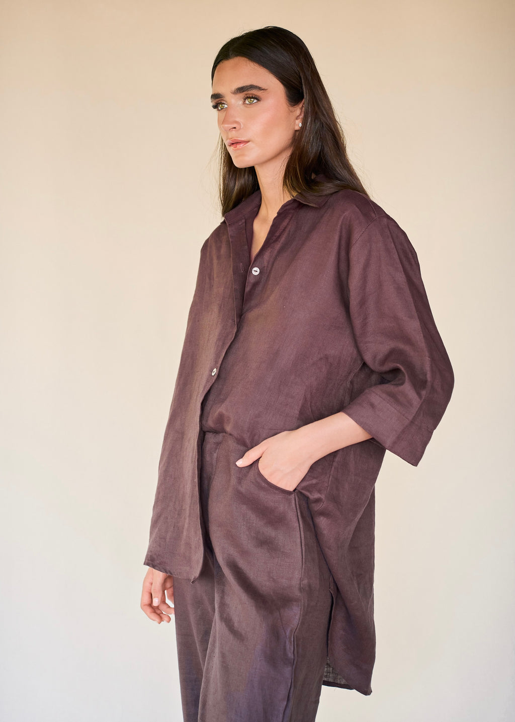 Medium Rise Pants - Deep Brown