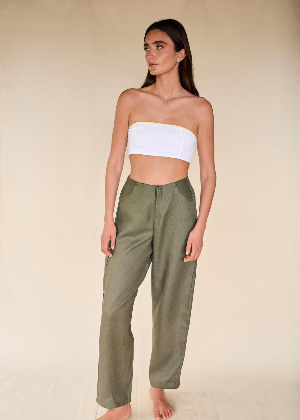 Medium Rise Pants - Palm Green