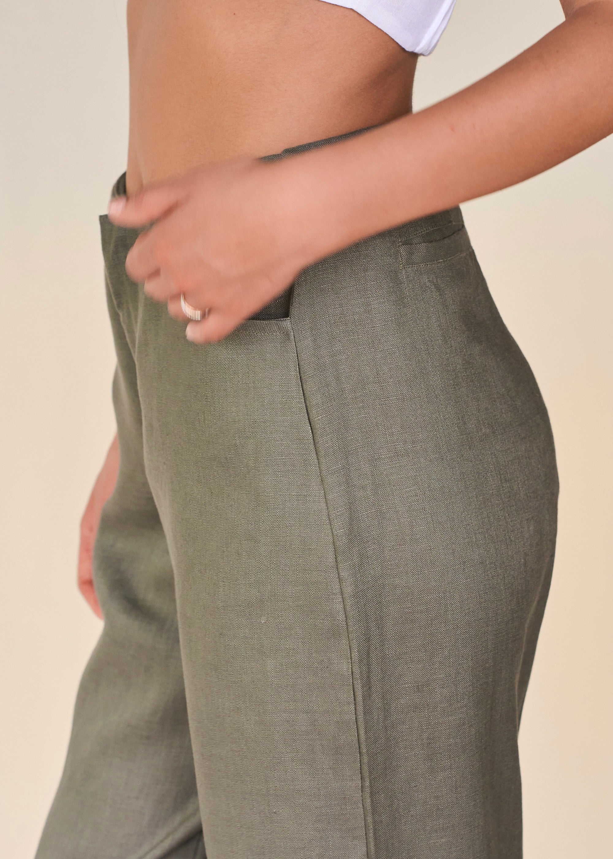 Medium Rise Pants - Palm Green
