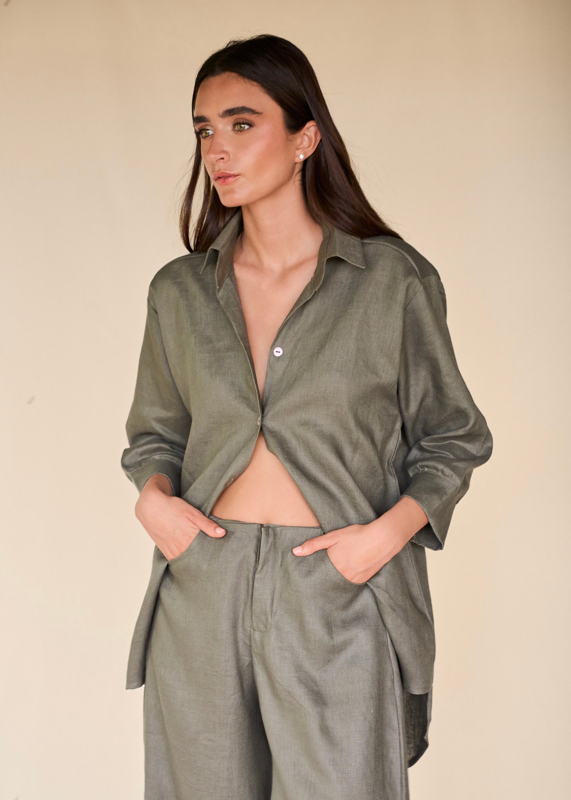 Medium Rise Pants - Palm Green
