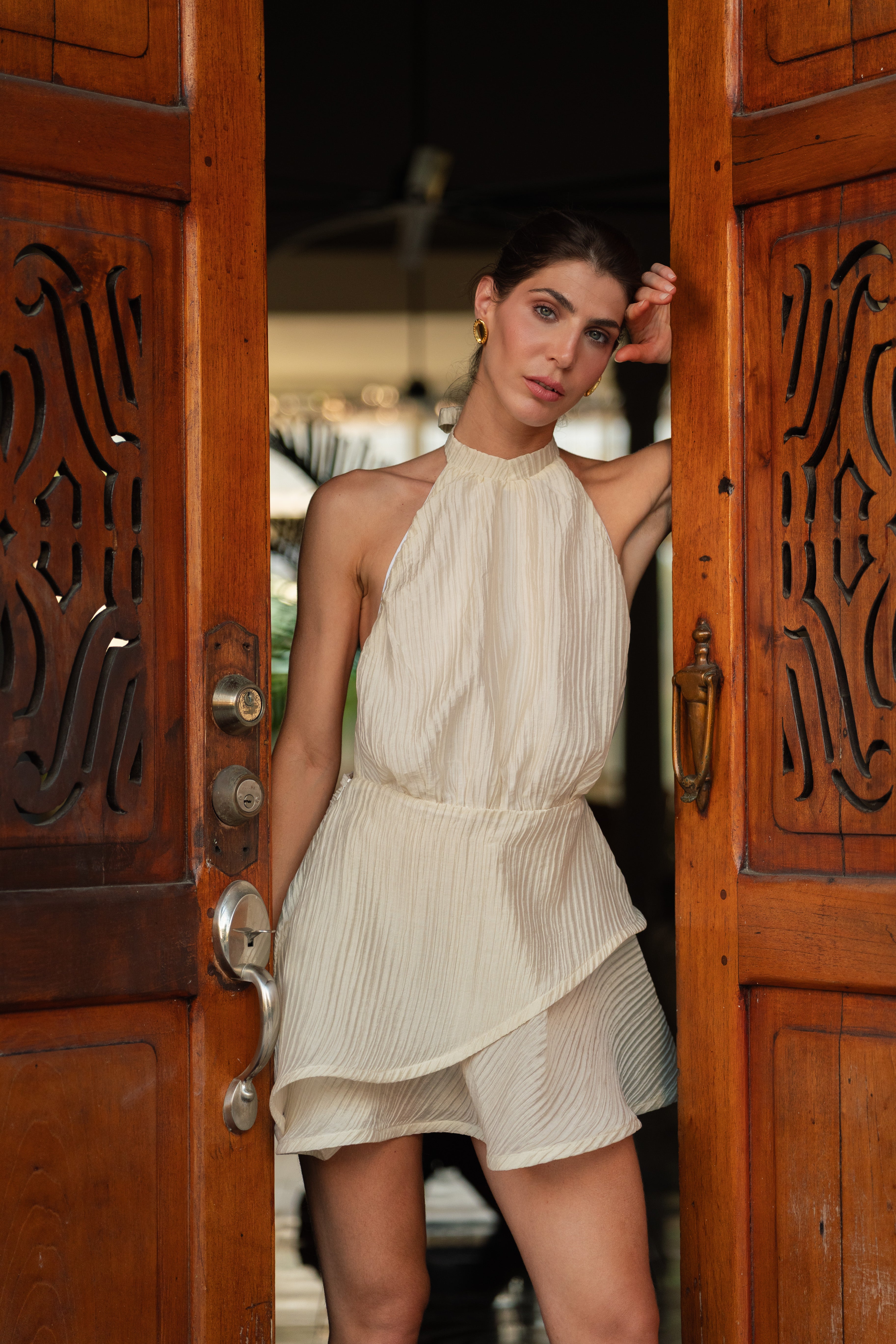 The Showstopper Mini Dress - Almond