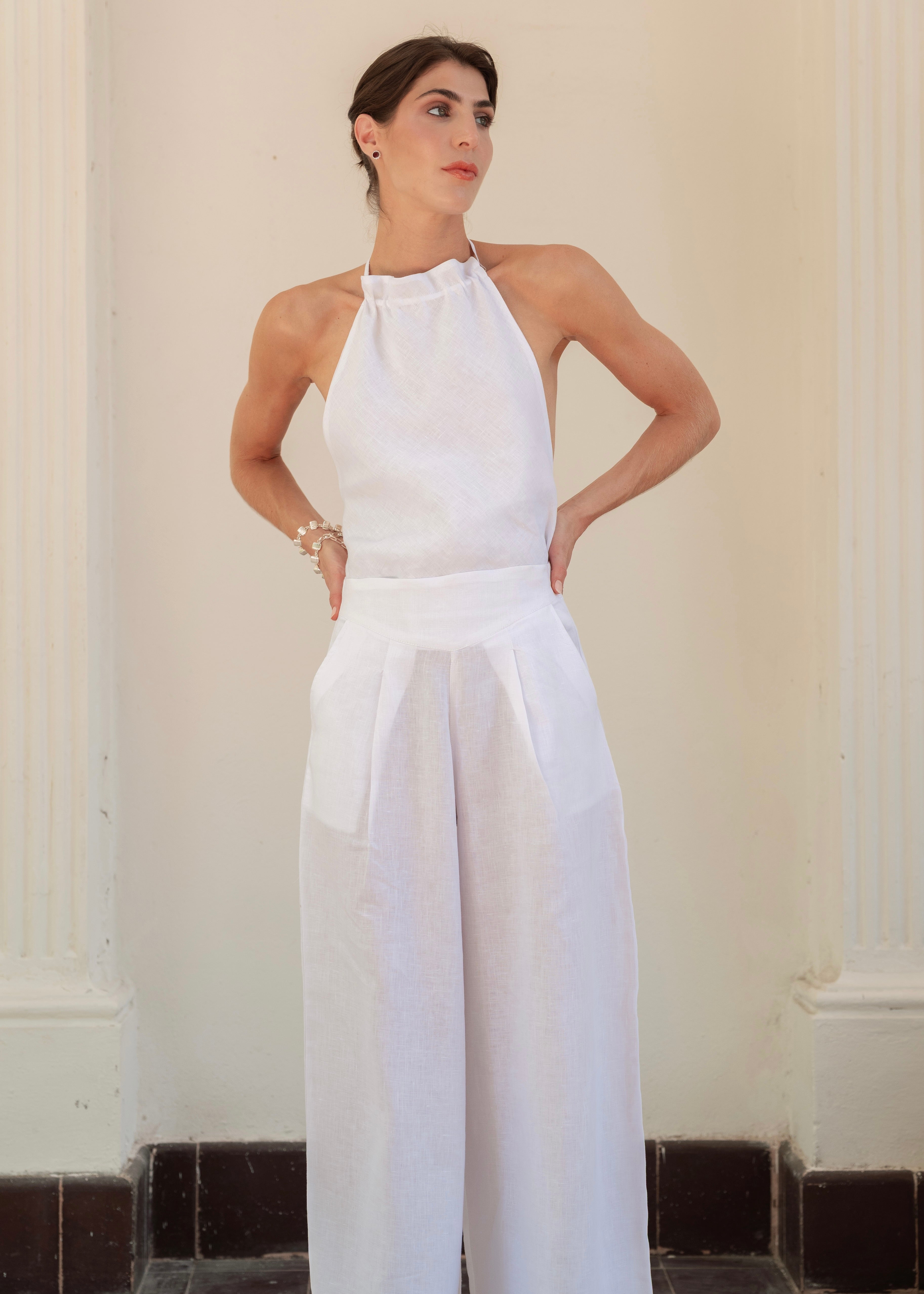 Wide Leg Pants- Coconut White