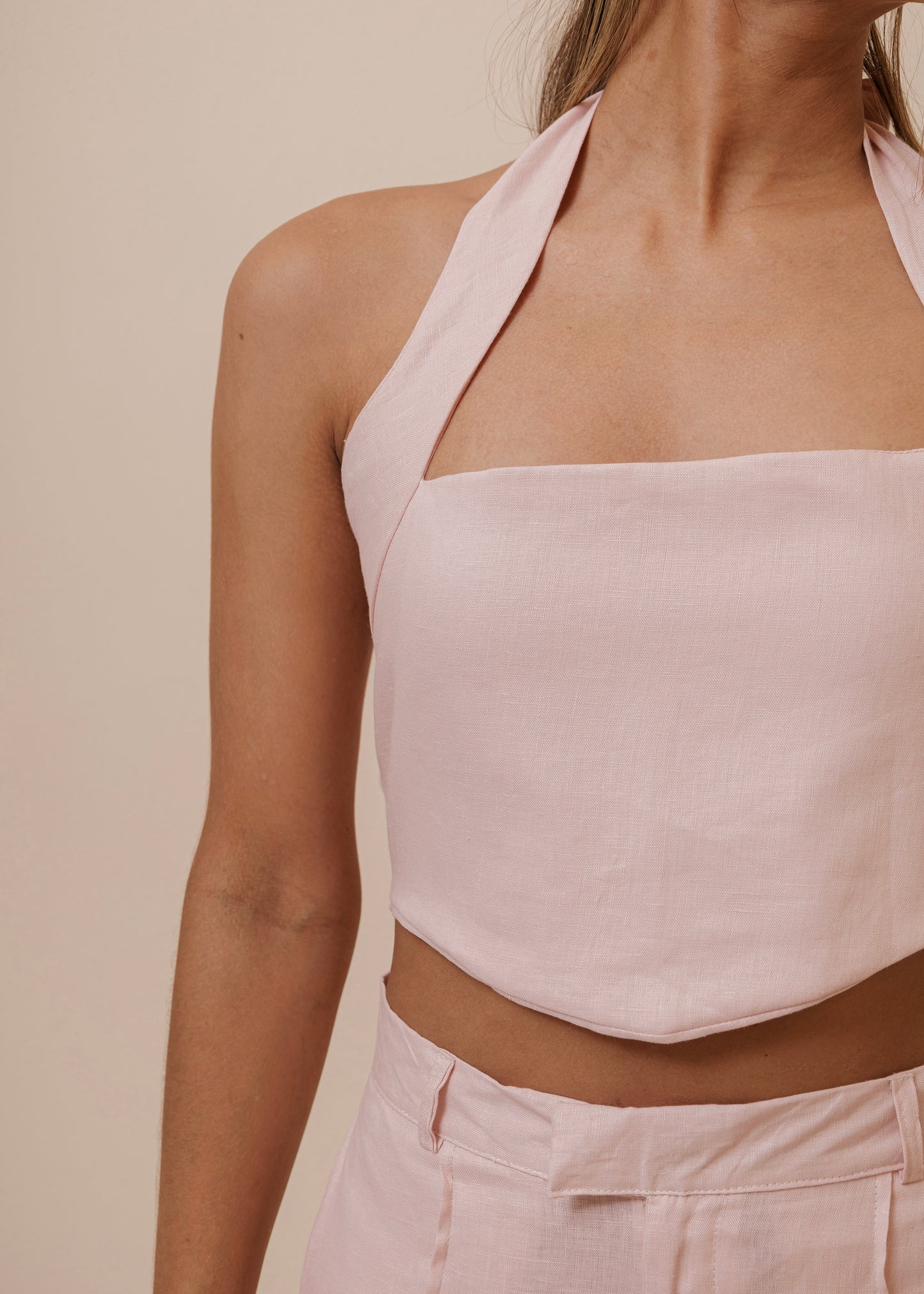 BACK BOW TOP - DUSTY ROSE