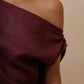 OFF SHOULDER DRESS- BURGUNDY