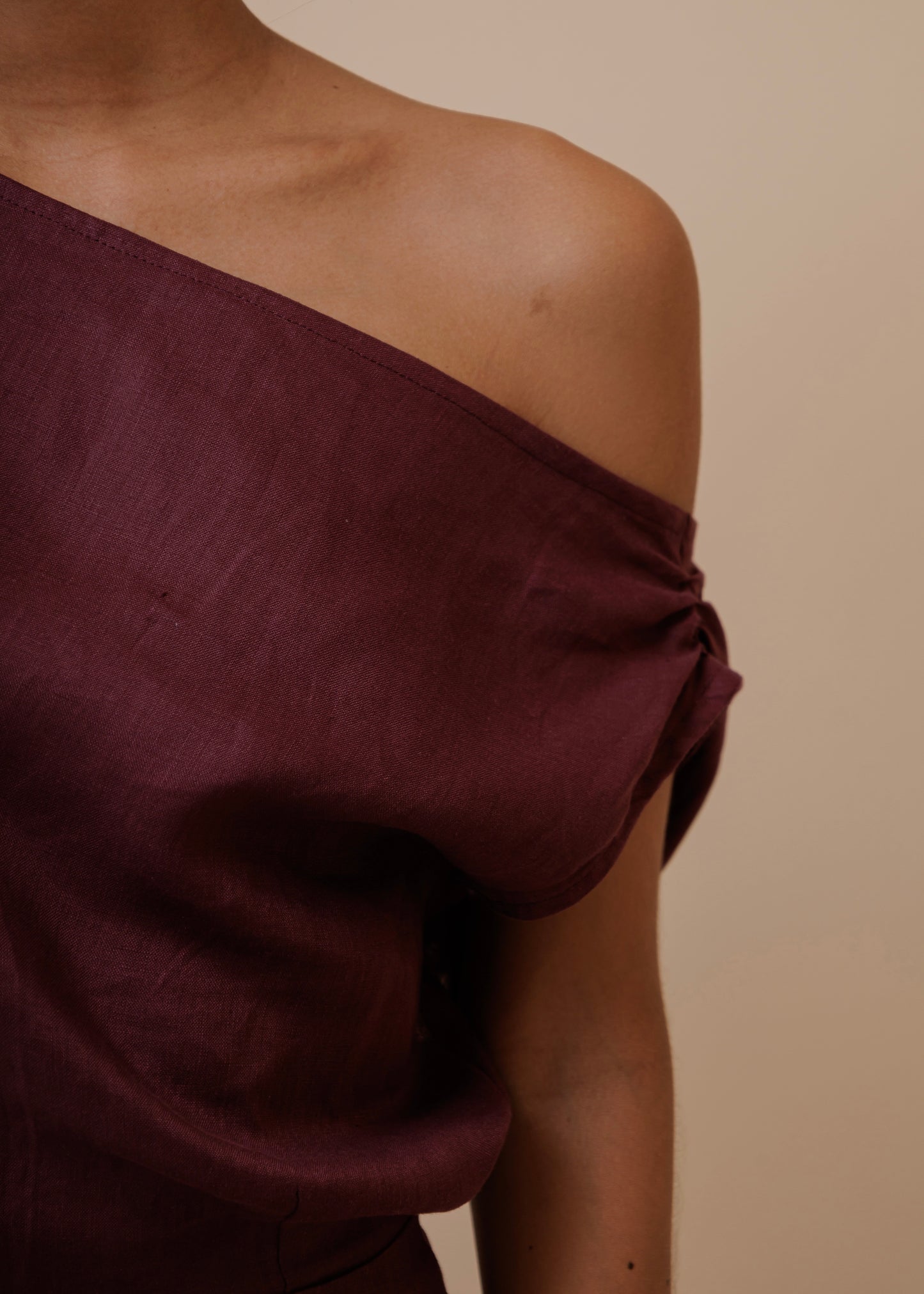 OFF SHOULDER DRESS- BURGUNDY