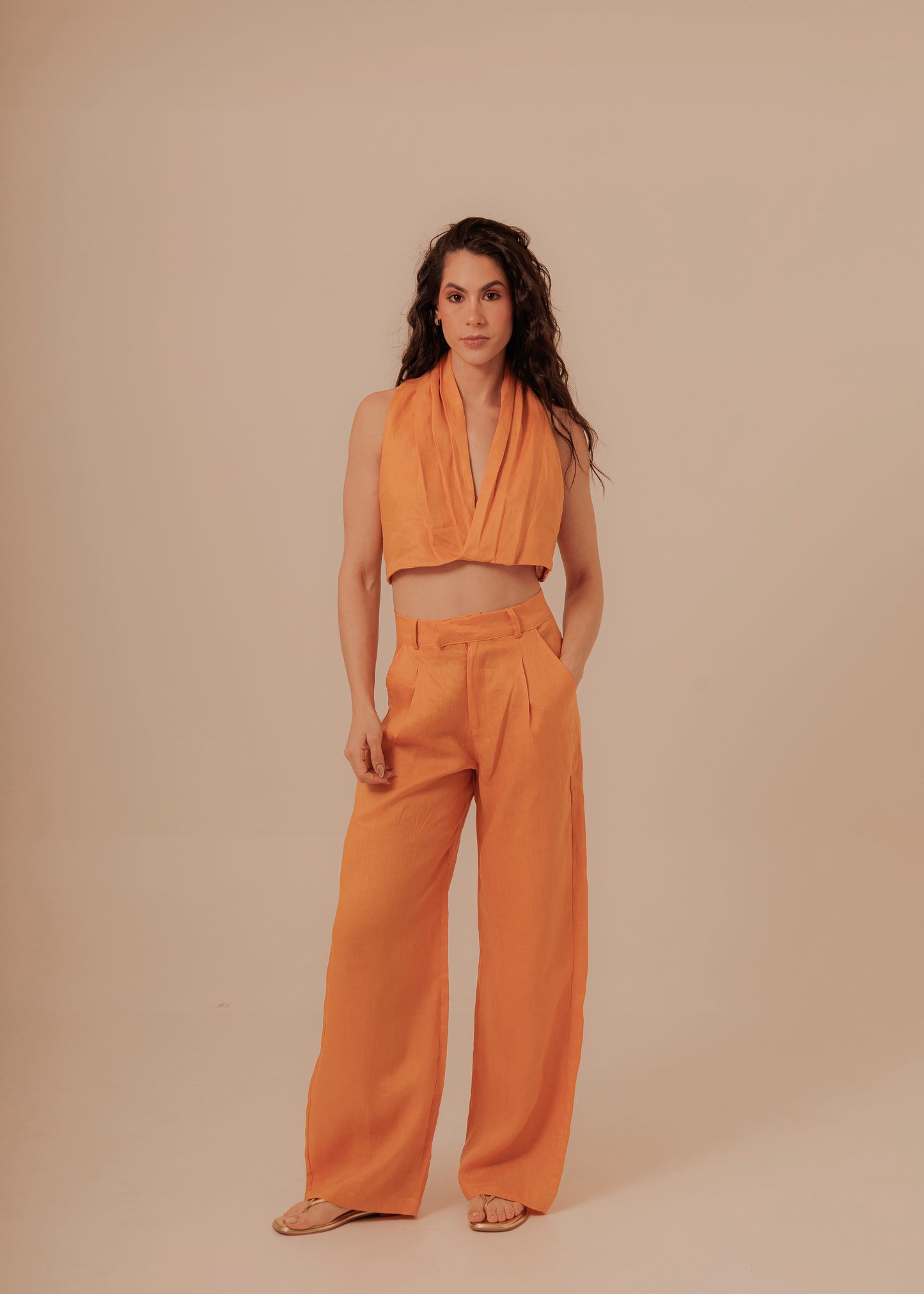 SUIT PANTS - TANGERINE