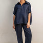 V NECK SET - MIDNIGHT BLUE